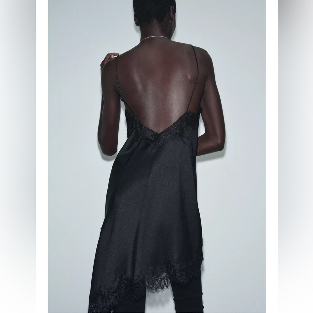 ZARA NWT ZW Collection Asymmetric Lace Dress - Picture 12 of 15
